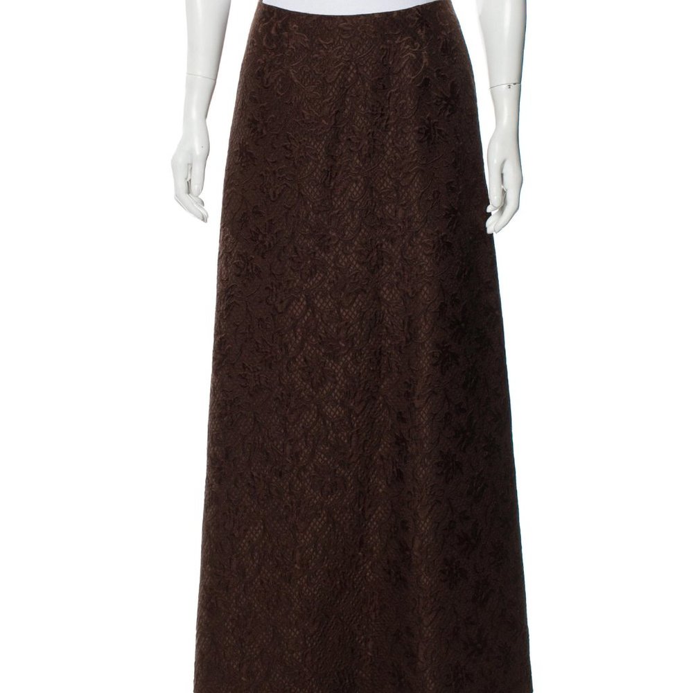 DAVID MEISTER Lace Pattern high waist Long Skirt 2